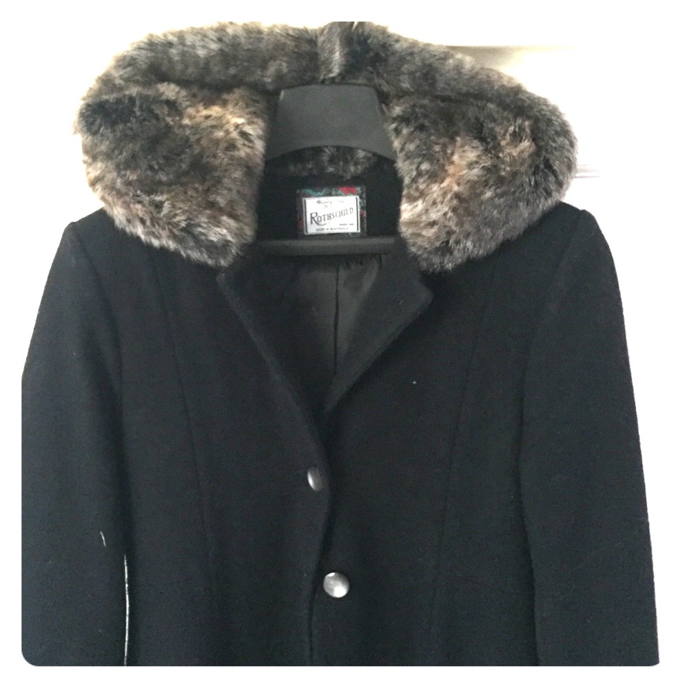 Girls wool dress coat with faux lined hood